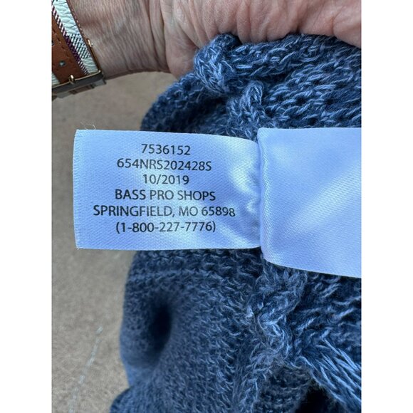 Natural Reflections Blue Knit Hooded Long Open Cardigan Sweater M Minimalist - Picture 8 of 12